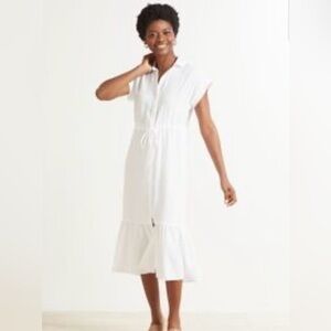 Women’s Cloth & Stone White Drawstring Midi Dress